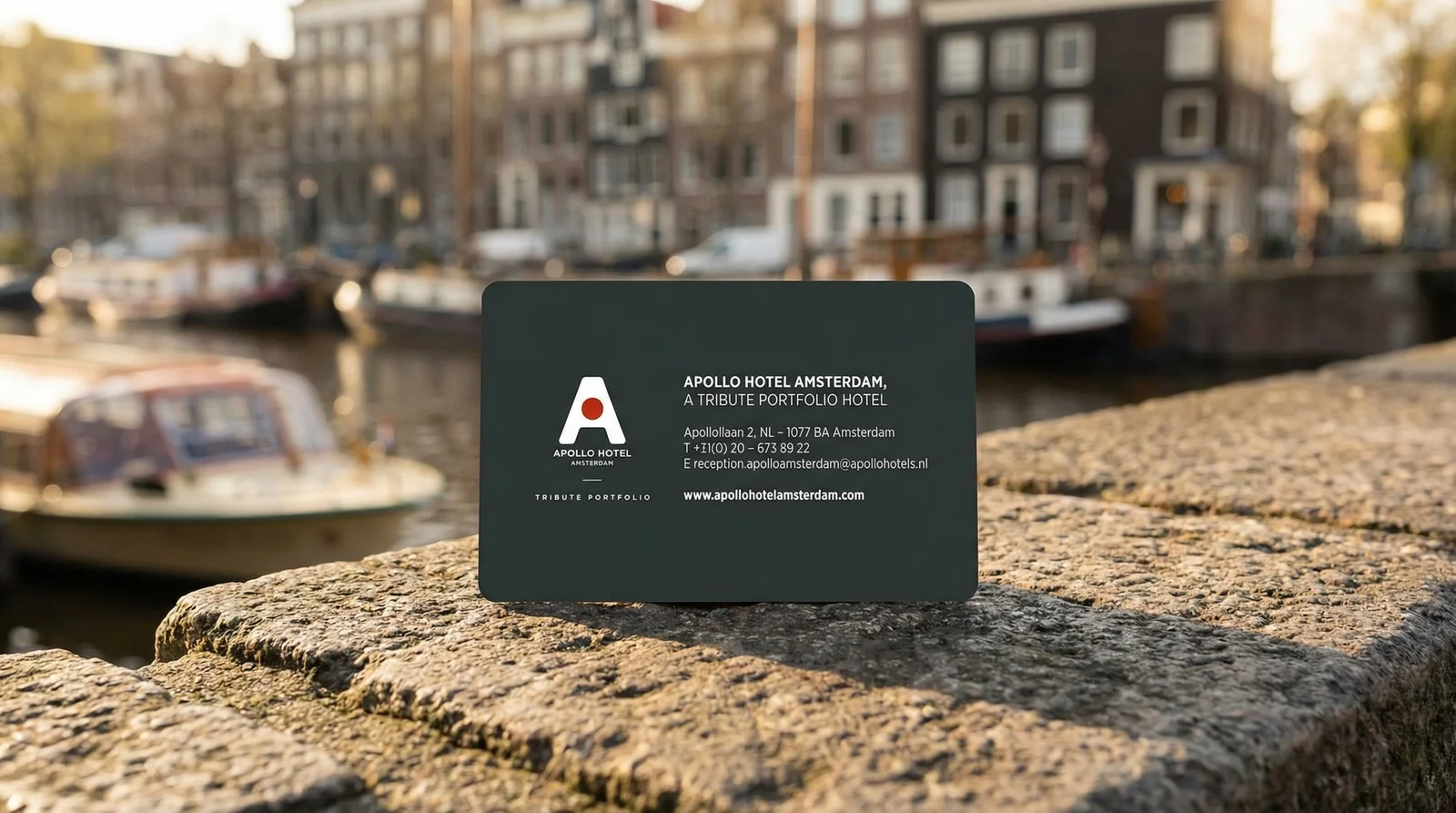 Apollo Hotel Amsterdam recycled PVC RFID key card with elegant design