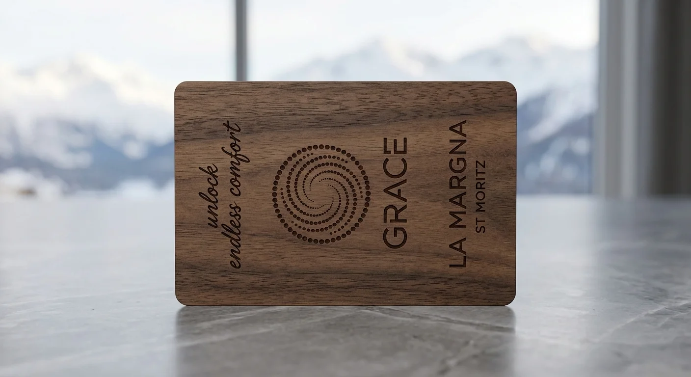 Grace La Margna St. Moritz walnut RFID key card